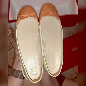 Prada, Two Toned Flats with Bow